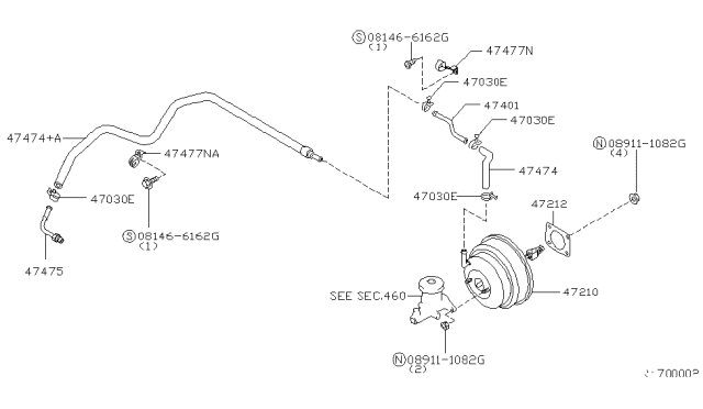 2000 Nissan Xterra Brake Servo & Servo Control Diagram 1