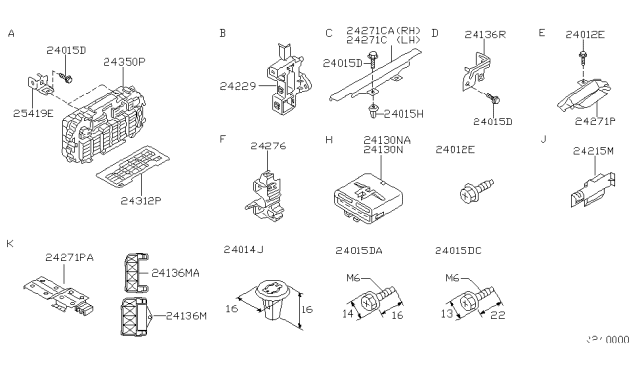 2002 Nissan Xterra Block Junction Diagram for 24350-7Z400