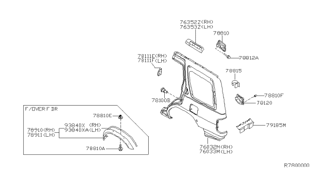 2003 Nissan Xterra Rear Fender & Fitting Diagram