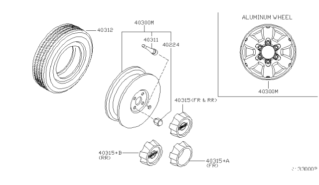 2003 Nissan Xterra Aluminum Wheel Diagram for 40300-8Z800