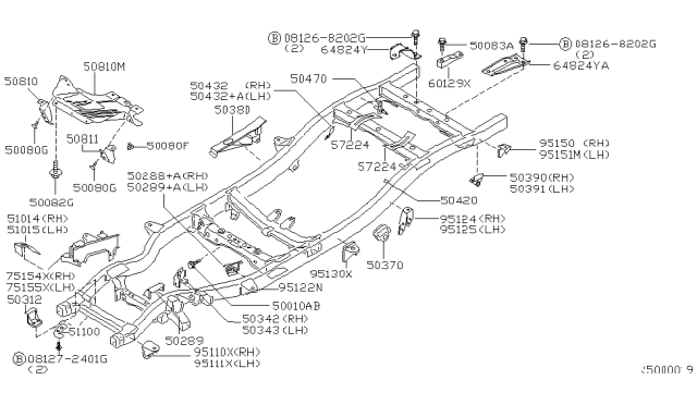 2004 Nissan Xterra Tow Hook Diagram for 51114-9Z300