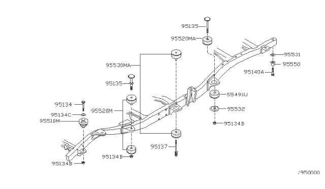 2004 Nissan Xterra Bolt Diagram for 01121-0034U