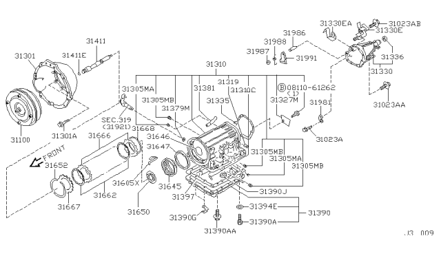 2003 Nissan Xterra Torque Converter,Housing & Case Diagram 2