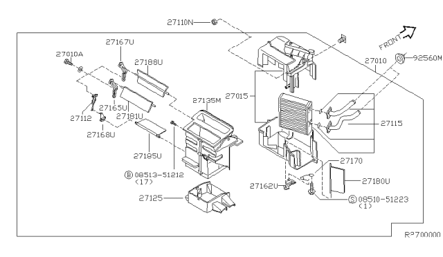 2001 Nissan Xterra Heater & Blower Unit Diagram 2