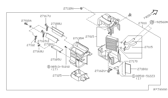 2003 Nissan Xterra Heater & Blower Unit Diagram 2