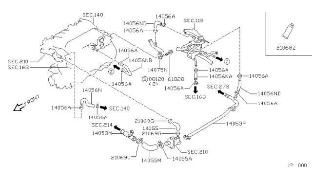 2003 Nissan Xterra Water Hose & Piping Diagram 2