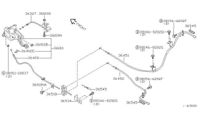 2003 Nissan Xterra Parking Brake Control Diagram 1