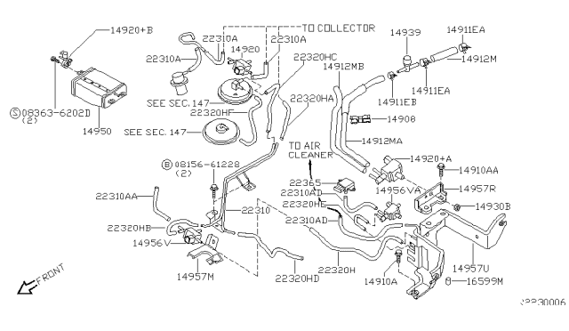 2000 Nissan Xterra Engine Control Vacuum Piping Diagram 3