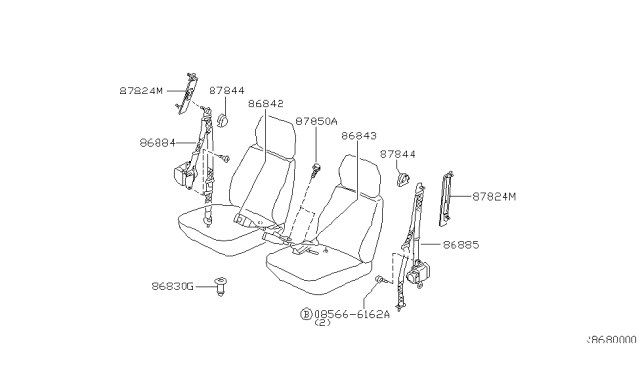 2004 Nissan Xterra Front Seat Belt Diagram
