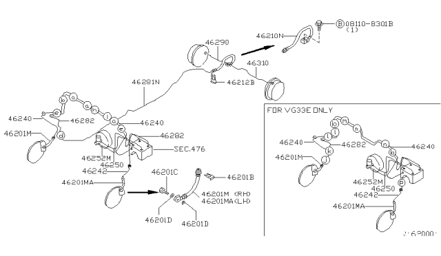 2003 Nissan Xterra Brake Piping & Control Diagram 4