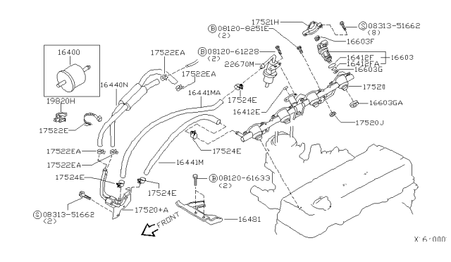 2001 Nissan Xterra Fuel Strainer & Fuel Hose Diagram 1