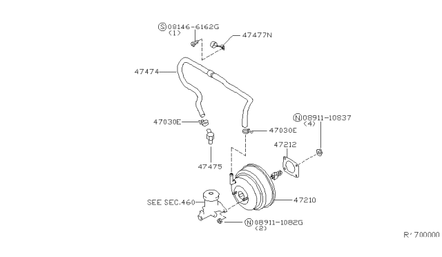 2001 Nissan Xterra Brake Servo & Servo Control Diagram 4