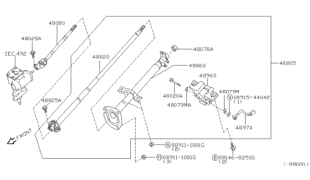 2002 Nissan Xterra Steering Column Diagram 2