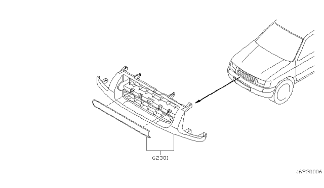 2002 Nissan Xterra Front Grille Diagram 2