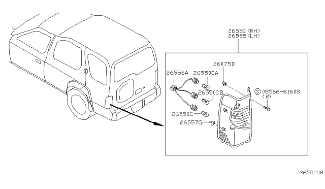 2002 Nissan Xterra Rear Combination Lamp Diagram 2