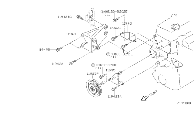 2000 Nissan Xterra Power Steering Pump Mounting Diagram 1