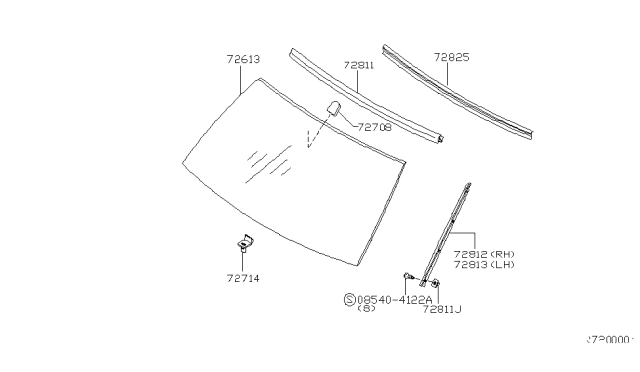 2001 Nissan Xterra Front Windshield Diagram 2