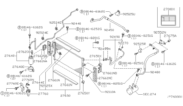 2001 Nissan Xterra Valve Assembly-Bypass Diagram for 92270-10Y00