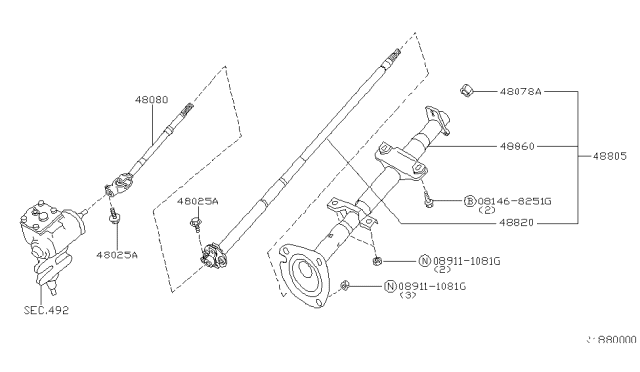 2002 Nissan Xterra Steering Column Diagram 3