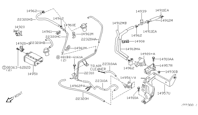 2003 Nissan Xterra Engine Control Vacuum Piping Diagram 6
