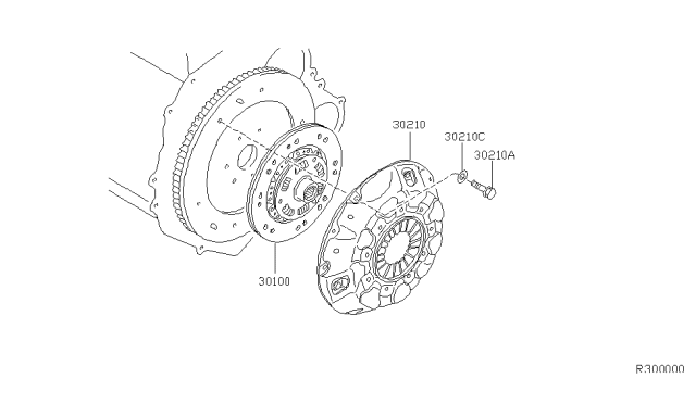 2004 Nissan Xterra Disc Assy-Clutch Diagram for 30100-3S521