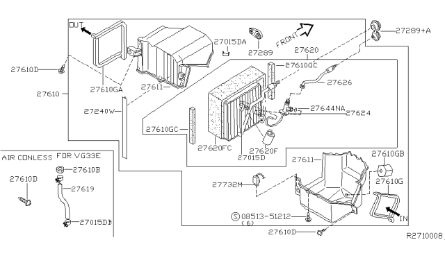2004 Nissan Xterra Cooling Unit Diagram