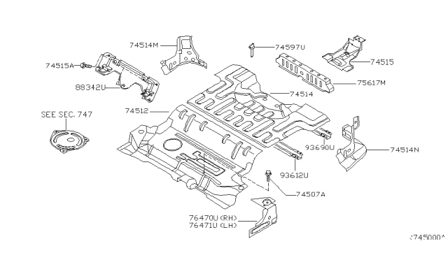 2001 Nissan Xterra Floor Panel (Rear) Diagram 2