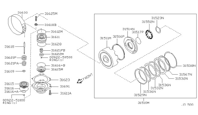 2004 Nissan Xterra Clutch & Band Servo Diagram 7