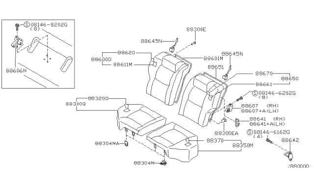 2001 Nissan Xterra Rear Seat Diagram 1