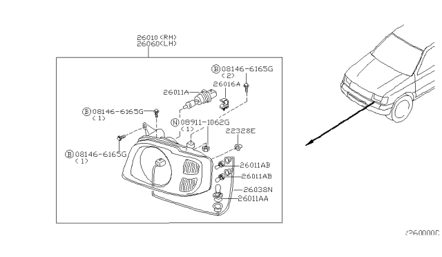 2002 Nissan Xterra Headlamp Diagram 2