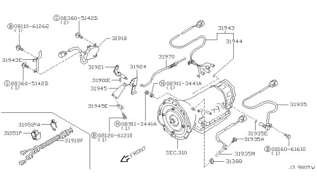 2001 Nissan Xterra Control Switch & System Diagram 6