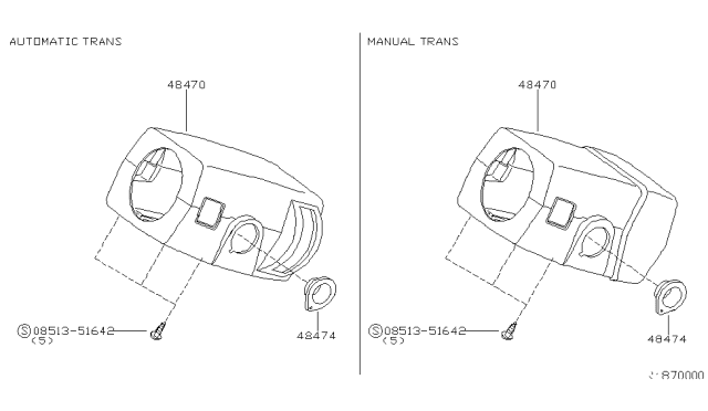 2001 Nissan Xterra Steering Column Shell Cover Diagram