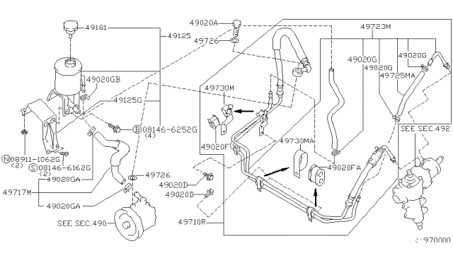 2001 Nissan Xterra Power Steering Piping Diagram 1