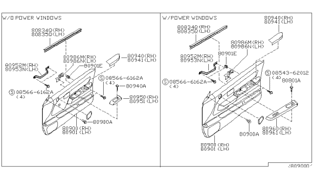 2001 Nissan Xterra Front Door Trimming Diagram