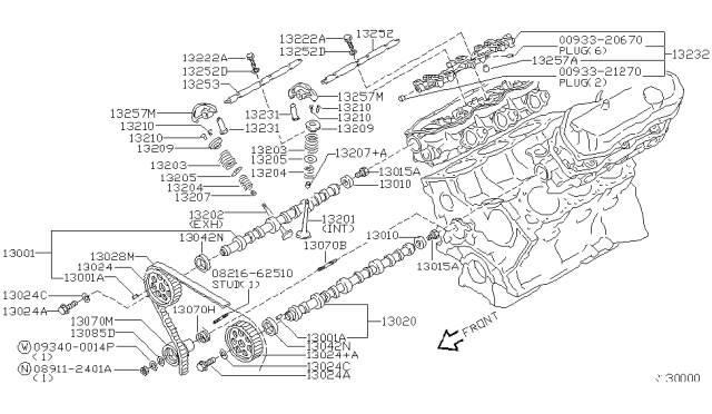 2003 Nissan Xterra Camshaft & Valve Mechanism Diagram 3