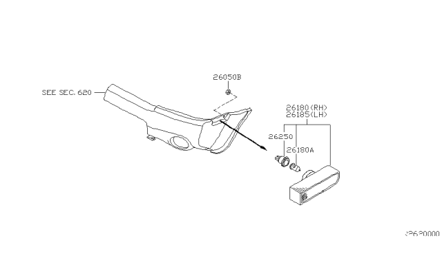 2001 Nissan Xterra Nut Diagram for 01225-0004U