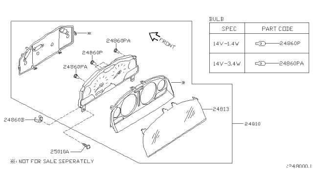 2003 Nissan Xterra Instrument Meter & Gauge Diagram