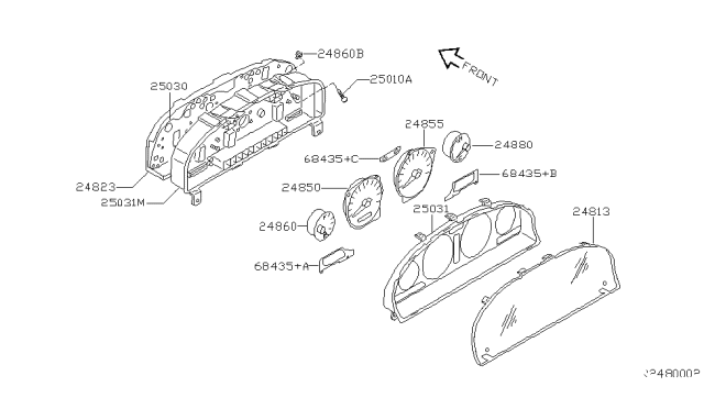 2001 Nissan Xterra Instrument Meter & Gauge Diagram 1