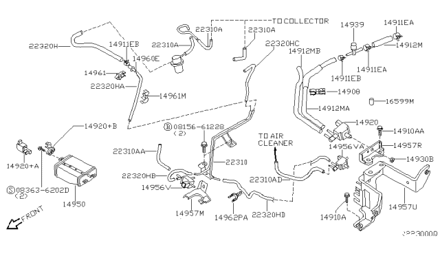 2002 Nissan Xterra Engine Control Vacuum Piping Diagram 5