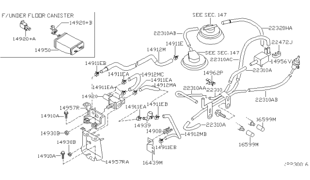 2003 Nissan Xterra Engine Control Vacuum Piping Diagram 1