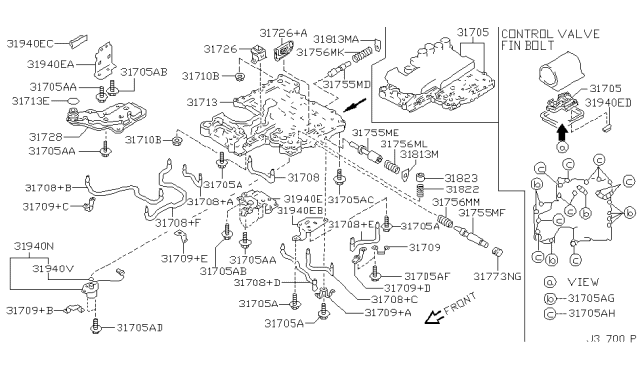 2002 Nissan Xterra Control Valve (ATM) Diagram 1