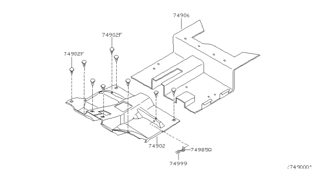 2000 Nissan Xterra Floor Trimming Diagram