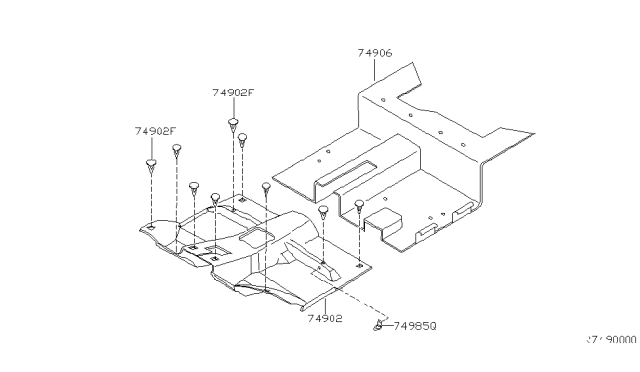 2002 Nissan Xterra Floor Trimming Diagram 2