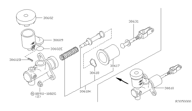 2002 Nissan Xterra Clutch Master Cylinder Diagram 1