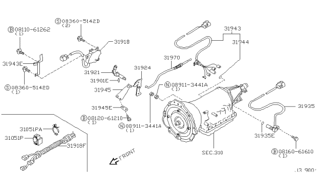 2004 Nissan Xterra Control Switch & System Diagram 1