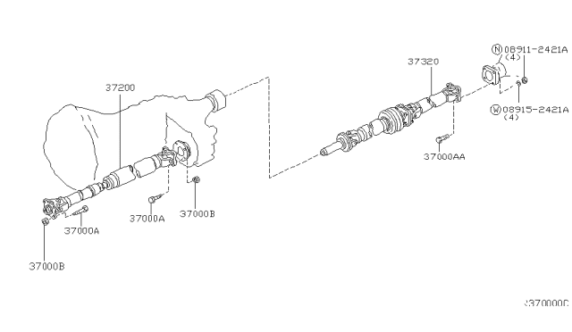 2000 Nissan Xterra Propeller Shaft Diagram 4