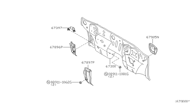 2002 Nissan Xterra Dash Panel & Fitting Diagram 1