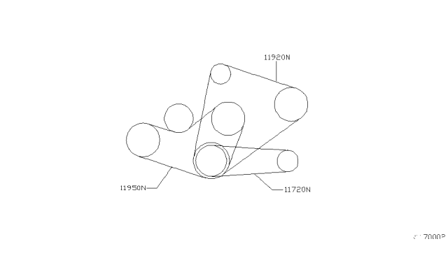 2004 Nissan Xterra Fan,Compressor & Power Steering Belt Diagram 2