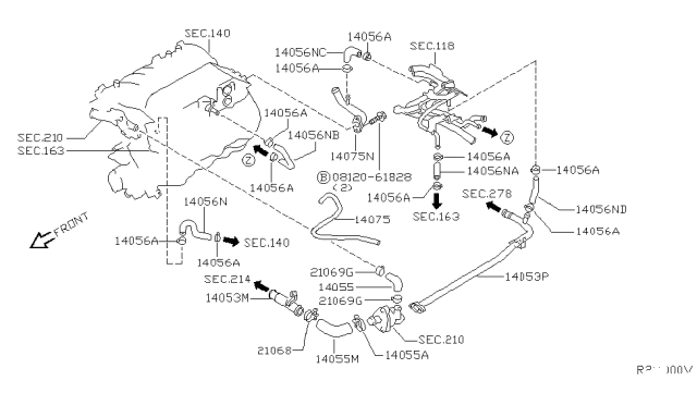 2003 Nissan Xterra Water Hose & Piping Diagram 6