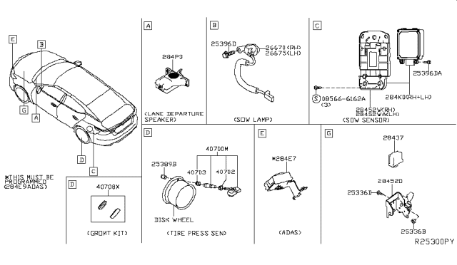 2016 Nissan Sentra Screw Diagram for 28449-4AF2A